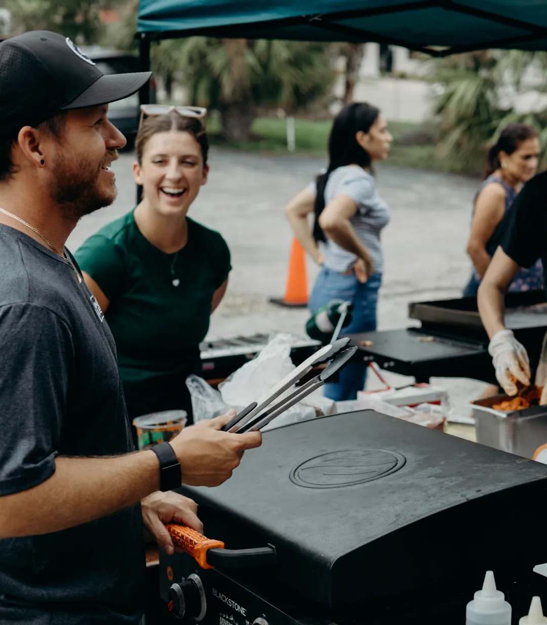 Community dinner at Oscura